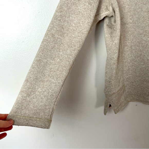 Woolrich Knit Fleece Sweatshirt V-Neck Cream Large - Picture 4 of 13